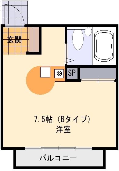 ピラァハウス｜静岡県静岡市駿河区曲金５丁目(賃貸アパート1R・1階・20.83㎡)の写真 その2