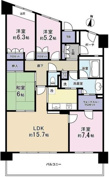 ライオンズガーデンシティ南町田｜東京都町田市鶴間４丁目(賃貸マンション4LDK・7階・101.71㎡)の写真 その2