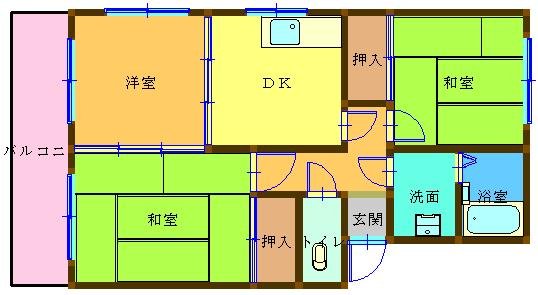 高知県宿毛市貝塚(賃貸アパート3DK・2階・47.00㎡)の写真 その1