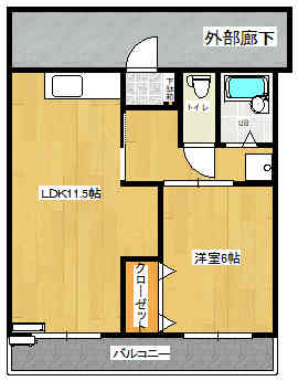 木村コーポ 202｜群馬県太田市飯塚町(賃貸アパート1LDK・2階・40.57㎡)の写真 その2