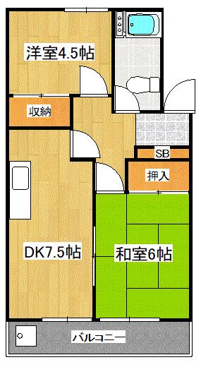 東京都世田谷区千歳台５丁目(賃貸アパート2DK・2階・38.00㎡)の写真 その2