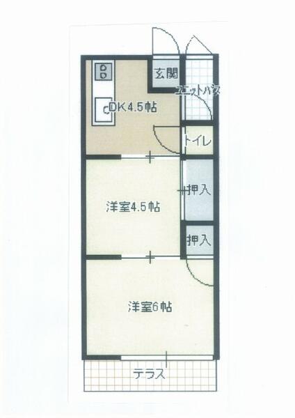 熊本県合志市幾久富(賃貸アパート2DK・1階・39.00㎡)の写真 その2