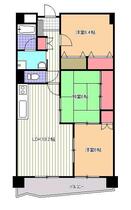 グランフォート  ｜ 岡山県岡山市北区横井上（賃貸マンション3LDK・2階・71.20㎡） その1