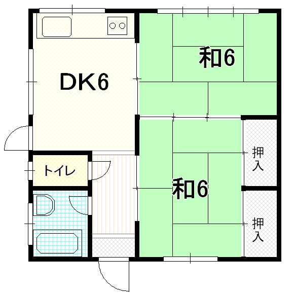 幸荘 102｜長崎県長崎市大手２丁目(賃貸アパート2DK・1階・38.47㎡)の写真 その1