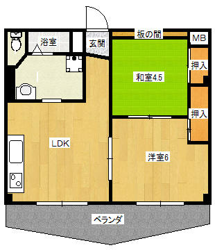 愛知県名古屋市名東区藤が丘(賃貸マンション2LDK・4階・52.80㎡)の写真 その2