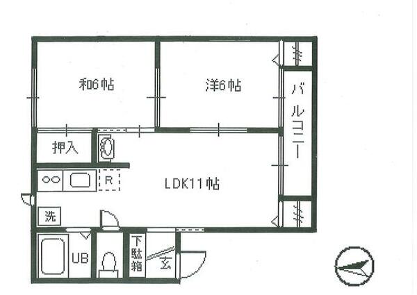 ロイヤル美里Ａ 202｜新潟県新潟市北区美里２丁目(賃貸アパート2LDK・2階・50.44㎡)の写真 その2