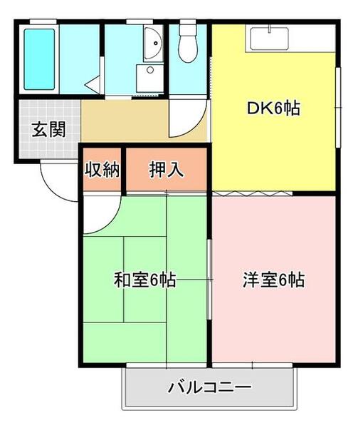 シャーメゾン北新町｜愛媛県新居浜市北新町(賃貸アパート2DK・1階・43.75㎡)の写真 その2