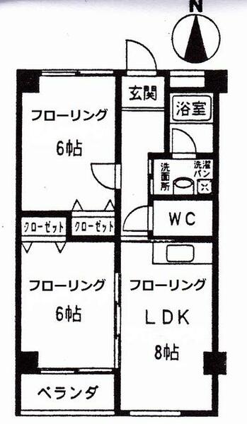 コーポラス伏見 210｜京都府京都市伏見区深草池ノ内町(賃貸マンション2LDK・2階・50.60㎡)の写真 その1