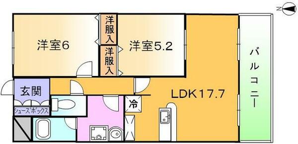 広島県広島市安佐南区上安２丁目(賃貸マンション2LDK・5階・63.40㎡)の写真 その2