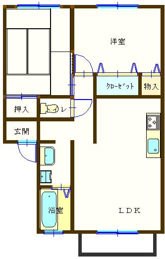 セジュール秋月Ｂ 202｜大分県大分市大字羽田長谷町(賃貸アパート2LDK・2階・53.72㎡)の写真 その1