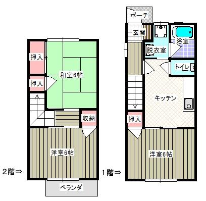 テラス丹沢 102｜栃木県矢板市鹿島町(賃貸アパート3DK・1階・56.31㎡)の写真 その2