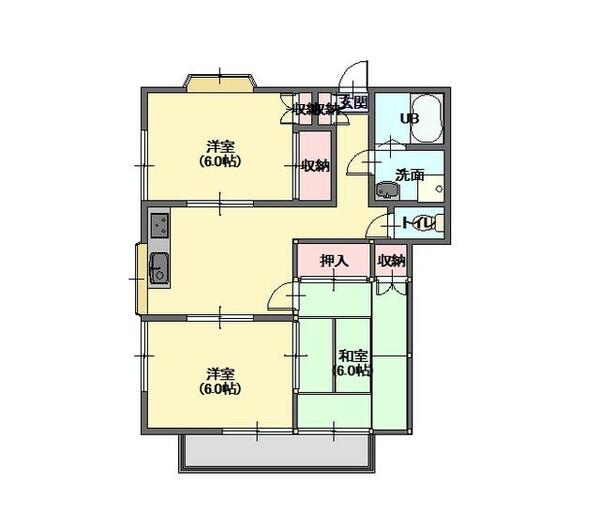 アレストサイトウ 201｜栃木県塩谷郡高根沢町光陽台２丁目(賃貸アパート3DK・2階・55.35㎡)の写真 その2