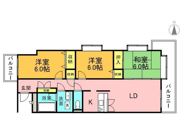 セレーノ本町｜福島県郡山市本町１丁目(賃貸マンション3LDK・2階・76.49㎡)の写真 その1