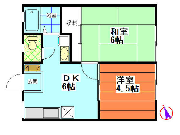 神奈川県横須賀市船越町６丁目(賃貸アパート2DK・1階・35.91㎡)の写真 その2