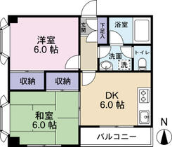 ハイムスワン 201 ｜ 東京都町田市南町田２丁目（賃貸マンション2DK・2階・43.56㎡） その2