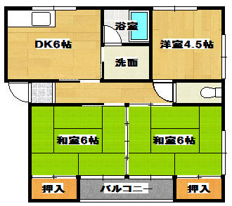 コーポキヨタ 2F｜熊本県熊本市南区会富町(賃貸アパート3DK・2階・53.40㎡)の写真 その1