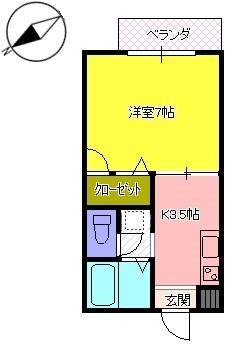 ウインズ５ 105｜千葉県香取市玉造３丁目(賃貸アパート1K・1階・24.71㎡)の写真 その2