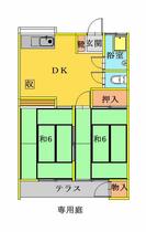 熊本県熊本市東区下南部３丁目（賃貸アパート2DK・1階・39.74㎡） その1