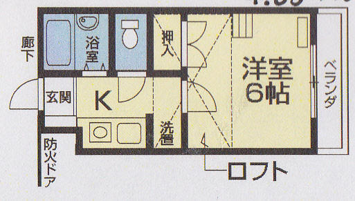 リバーサイド御影 103｜石川県金沢市御影町(賃貸アパート1K・1階・18.74㎡)の写真 その2