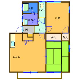 アーバン青木島 A101｜長野県長野市青木島町綱島(賃貸アパート2LDK・1階・62.22㎡)の写真 その1