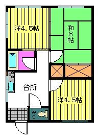 石橋アパート A｜千葉県香取市野田(賃貸アパート3K・1階・31.67㎡)の写真 その2