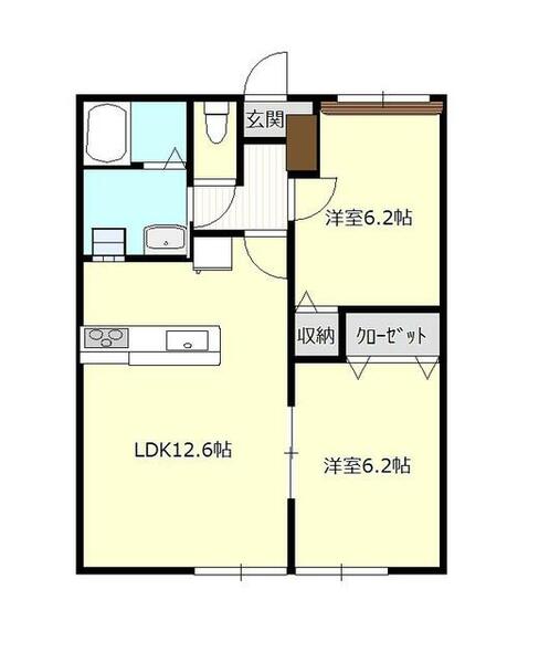 ヴィラカメリア 102｜広島県福山市加茂町大字下加茂(賃貸アパート2LDK・2階・54.08㎡)の写真 その1