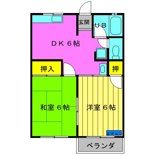 富山県滑川市上小泉(賃貸アパート2DK・1階・41.31㎡)の写真 その1