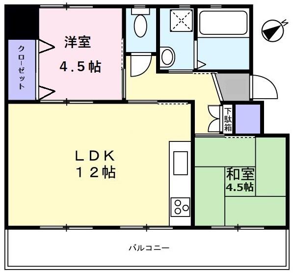 レインボーハウスさわら１ 134｜千葉県香取市佐原ロ(賃貸マンション2LDK・3階・50.40㎡)の写真 その2