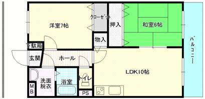 ユーミーオオツカ｜愛媛県四国中央市中曽根町(賃貸マンション2LDK・2階・54.99㎡)の写真 その2