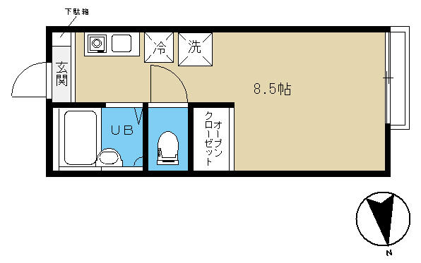 アンビロン目白 1B｜東京都豊島区目白２丁目(賃貸アパート1R・1階・18.00㎡)の写真 その2