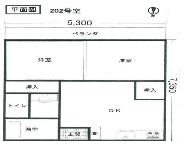 愛知県豊橋市草間町字二本松(賃貸マンション2DK・3階・41.00㎡)の写真 その1