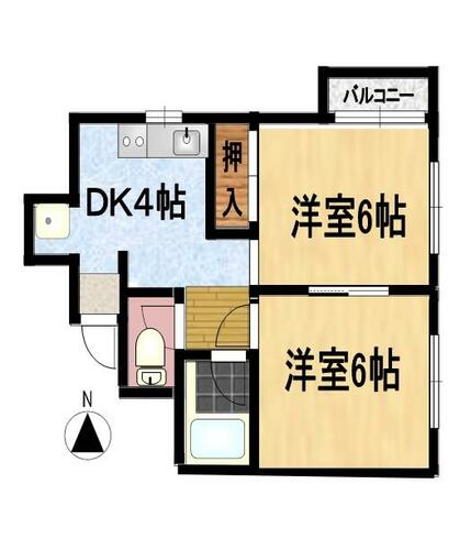 ｆメゾン雲雀ヶ岡401の間取り