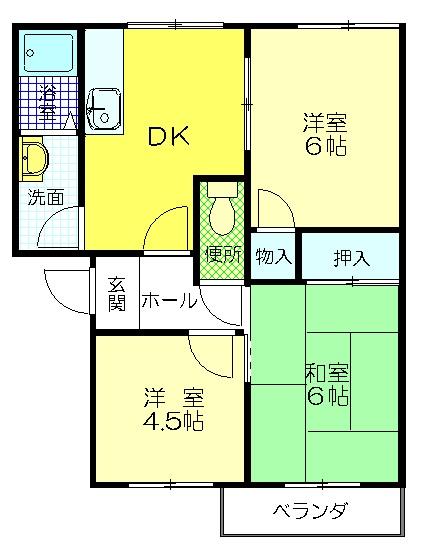 ドミール北舞子 202｜兵庫県神戸市垂水区北舞子４丁目(賃貸アパート3DK・2階・50.00㎡)の写真 その2