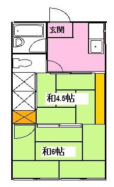 扇マンション 102｜静岡県島田市大井町(賃貸マンション2K・1階・29.52㎡)の写真 その2