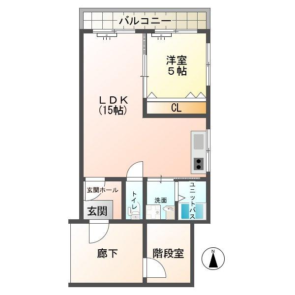 ペルル唐津 402｜佐賀県唐津市和多田東百人町(賃貸マンション1LDK・4階・44.71㎡)の写真 その2