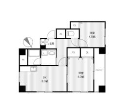 パレス横浜 302 ｜ 神奈川県横浜市西区浅間町３丁目（賃貸マンション2DK・3階・49.89㎡） その2