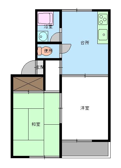 サンハイツ 103｜千葉県旭市ニ(賃貸アパート2DK・2階・34.71㎡)の写真 その1