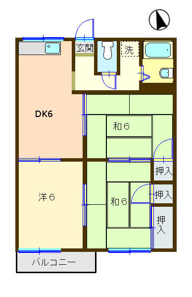 静岡県沼津市西沢田(賃貸アパート3DK・2階・48.36㎡)の写真 その2