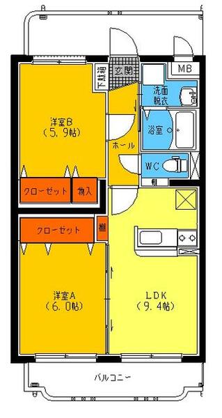 ユーミー成田｜福島県二本松市成田町１丁目(賃貸マンション2LDK・1階・52.44㎡)の写真 その2