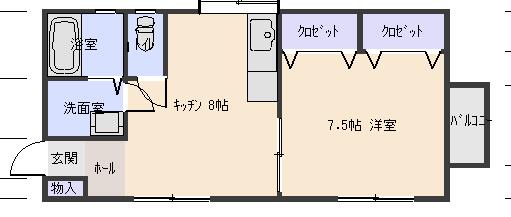大分県別府市亀川中央町(賃貸アパート1DK・2階・36.55㎡)の写真 その2