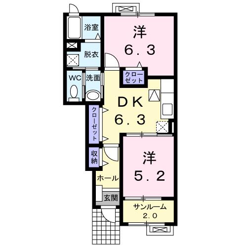 長野県飯山市大字下木島(賃貸アパート2DK・2階・48.58㎡)の写真 その1
