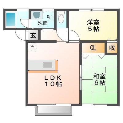 シティパレス２１　Ⅲ 1B｜秋田県秋田市広面字糠塚(賃貸アパート2LDK・1階・45.32㎡)の写真 その1