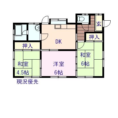 勝屋アパート 202｜佐賀県鹿島市大字納富分馬渡(賃貸一戸建3DK・--・52.17㎡)の写真 その1