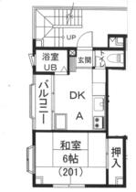 オーク大泉学園 201 ｜ 埼玉県新座市栄５丁目（賃貸マンション1DK・2階・23.85㎡） その1