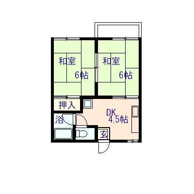 第一コーポ 203｜熊本県熊本市東区月出６丁目(賃貸アパート2DK・2階・40.00㎡)の写真 その1