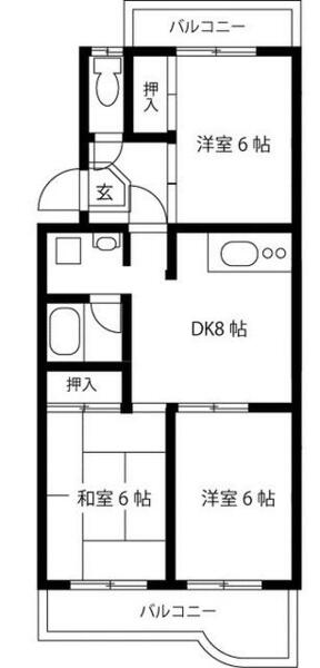 コーポラス中央 101｜神奈川県相模原市中央区中央５丁目(賃貸マンション3DK・1階・55.80㎡)の写真 その2