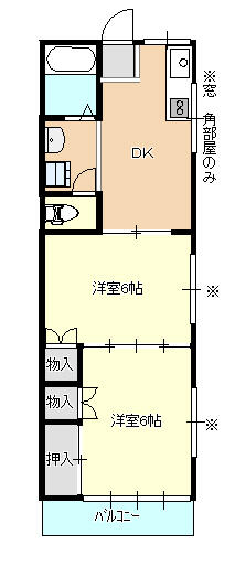 コーポサンライズⅡ｜宮城県石巻市東中里１丁目(賃貸アパート2DK・1階・39.74㎡)の写真 その2