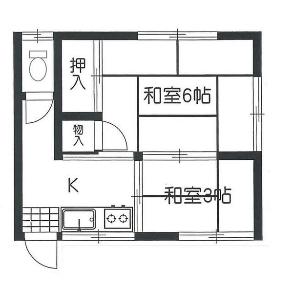 神奈川県川崎市川崎区浅田２丁目(賃貸アパート2K・2階・24.75㎡)の写真 その2