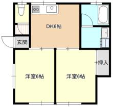 メゾン石田 2 ｜ 千葉県旭市東足洗（賃貸アパート2DK・1階・39.66㎡） その1