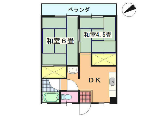 恵コーポ｜静岡県伊東市湯川(賃貸マンション2DK・4階・39.00㎡)の写真 その2